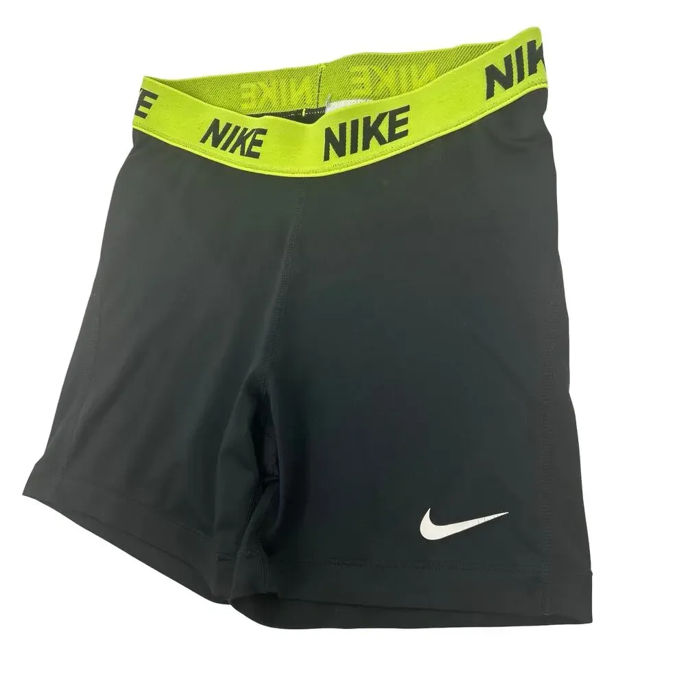 Womens Black Neon Green Nike Pro Dri-Fit Spandex 5